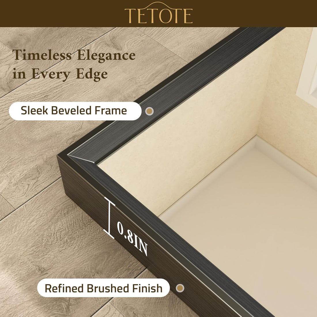 Matte Black Mirror 42 x 36 Beveled Rectangle Bathroom Vanity Mirror for Over Sink, Tempered Glass