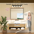 Matte Black Mirror 42 x 36 Beveled Rectangle Bathroom Vanity Mirror for Over Sink, Tempered Glass