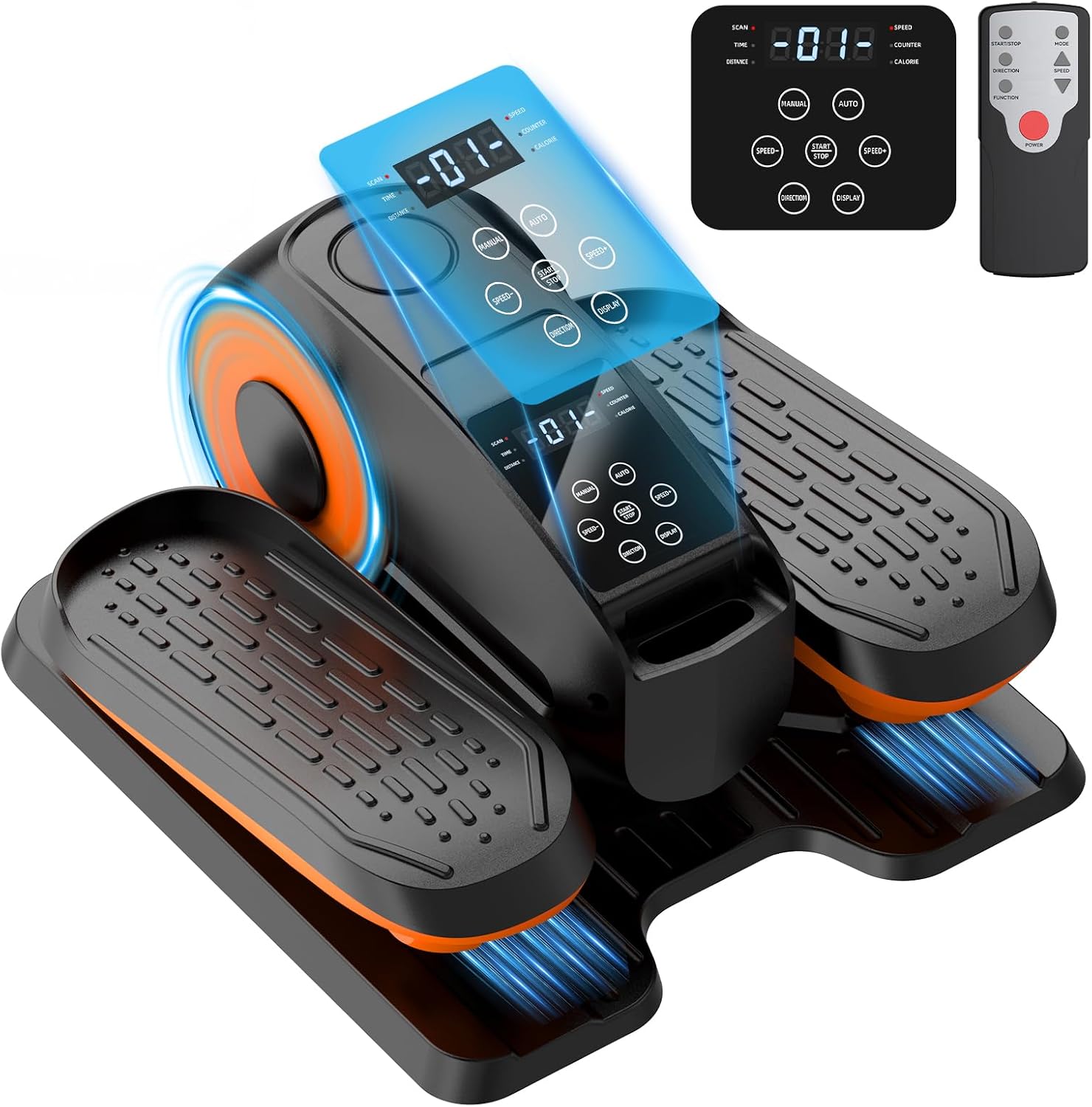 DEMO Under Desk Elliptical Machine - Electric Elliptical Exerciser with 3 Auto Modes, 12 Speed Levels & 30-Min Timer, Forward/Reverse Motion