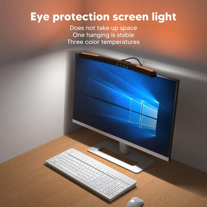 Curved Monitor Light Bar, LED Computer Lamp With Touch Dimming, 3 Color Temp Modes & 7 RGB Adjustable Colors