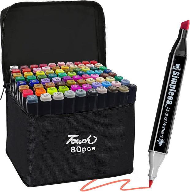 80 Alcohol Markers, Artist Graphic Markers Dual Tip Art Markers for Drawing Coloring Marking Out Card Making
