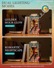 Rolife DIY Book Nook Kits Sunset Street Scene, Endless Stairs Bookshelf Decor 3D Wooden Puzzles for Adults, DIY Miniature House Model Building Kits / TGB13
