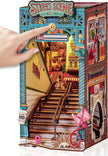 Rolife DIY Book Nook Kits Sunset Street Scene, Endless Stairs Bookshelf Decor 3D Wooden Puzzles for Adults, DIY Miniature House Model Building Kits / TGB13
