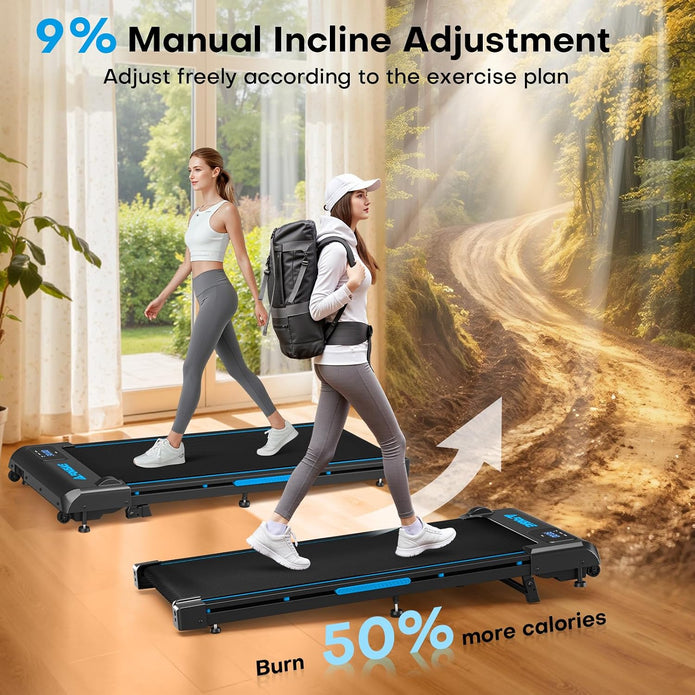 Walking Pad with 9% Incline, FOUSAE 3 in 1 6.2 MPH Treadmill for Home /X390AB