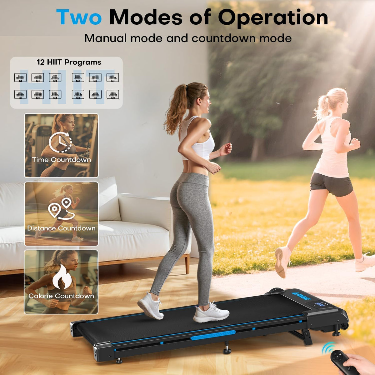 Walking Pad with 9% Incline, FOUSAE 3 in 1 6.2 MPH Treadmill for Home /X390AB