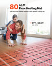 VEVOR 80 sqft Self-Adhesive Mesh Floor Heating Mat System, 120V Electric Radiant Heated Floor System SHHM-960
