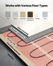 VEVOR 80 sqft Self-Adhesive Mesh Floor Heating Mat System, 120V Electric Radiant Heated Floor System SHHM-960