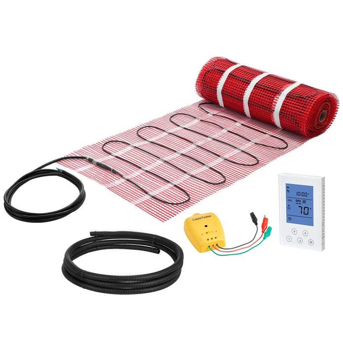 VEVOR 80 sqft Self-Adhesive Mesh Floor Heating Mat System, 120V Electric Radiant Heated Floor System SHHM-960