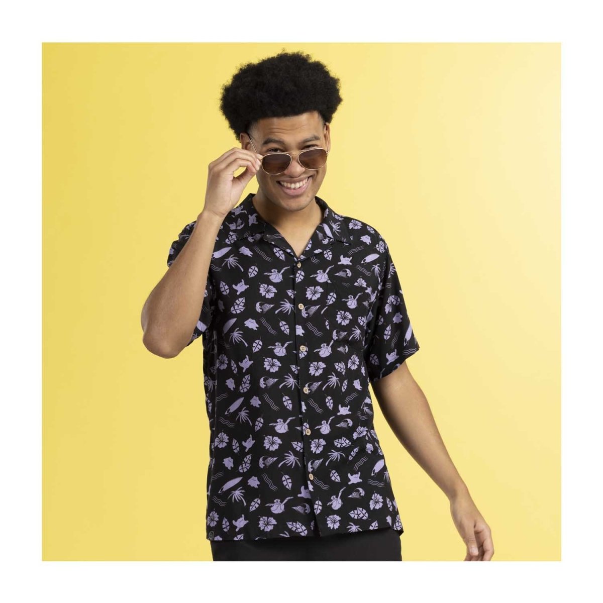 Pokémon Tropical Ditto & Pelipper Black Tropical Shirt - Men
