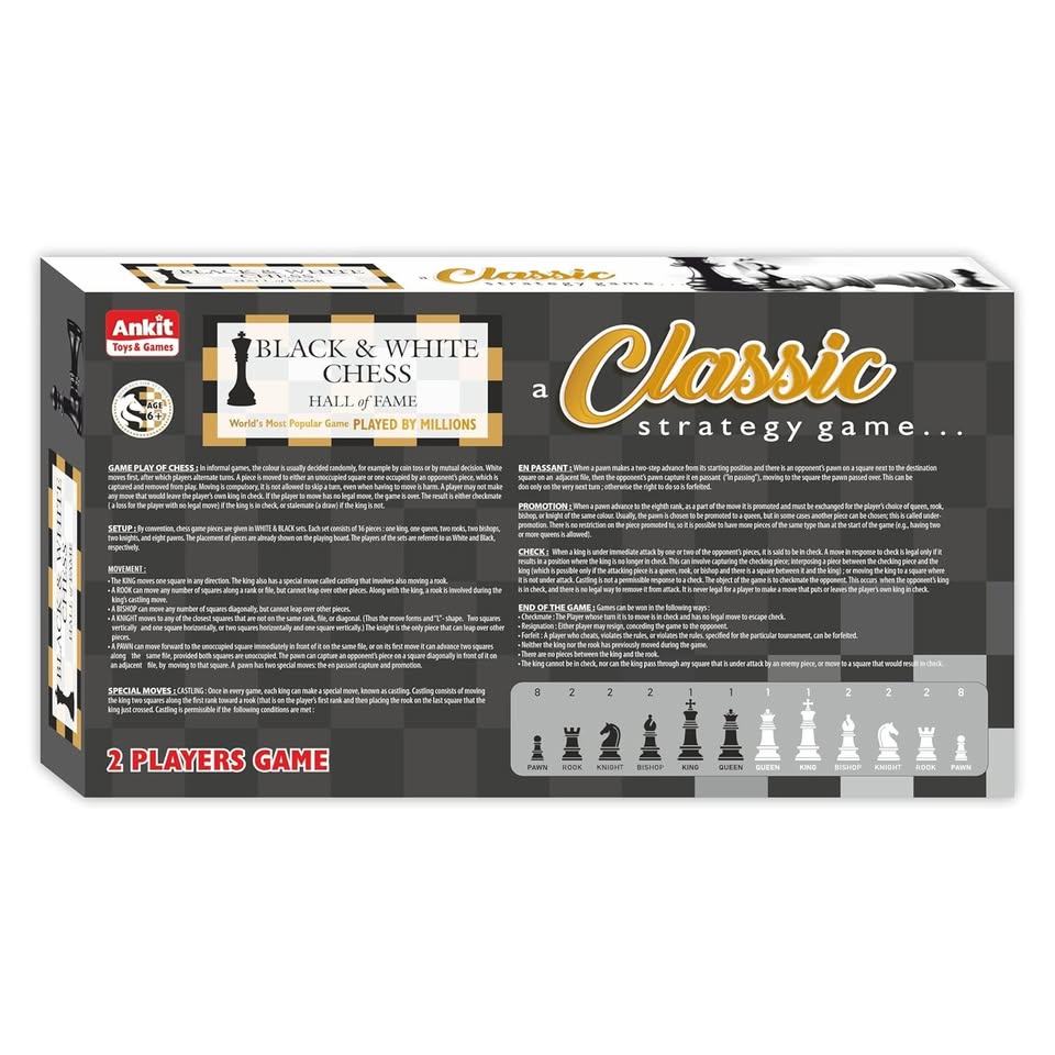 Games Black & White Chess Set – Game for Kids