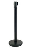 Winco CGS-38K Black Stanchion Post with Retractable Belt PACK OF 2