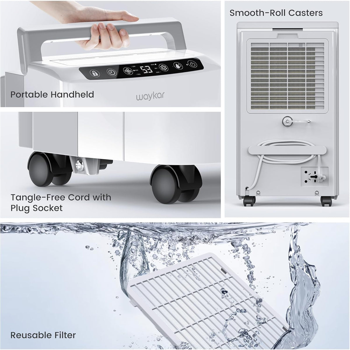 Waykar 2000 Sq. Ft Most Efficient Energy Star 2025 Home & Basement Dehumidifier