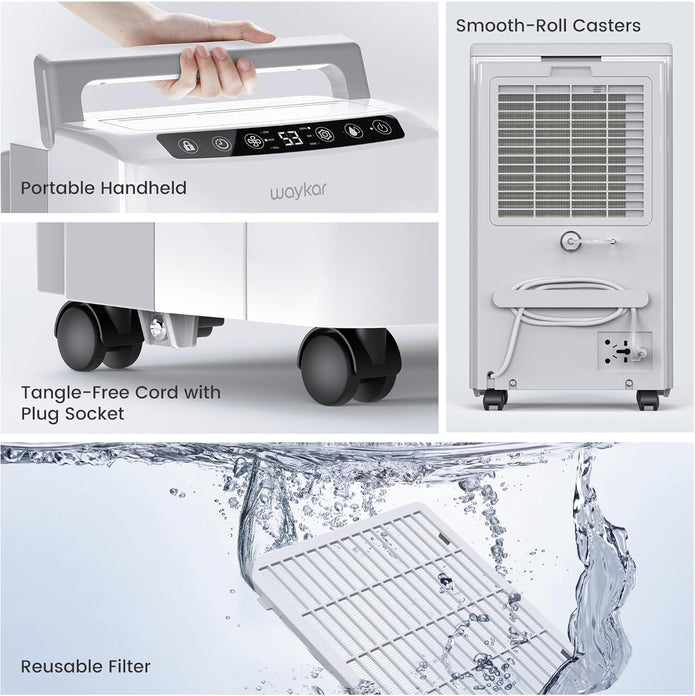 Waykar 2000 Sq. Ft Most Efficient Energy Star 2025 Home & Basement Dehumidifier