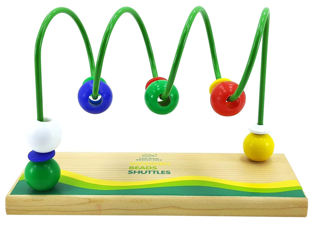 Little Genius Wooden Beads Shuttles Spiral, 3 Years & Above, Preschool Toys