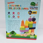 Little Genius Wooden Solid Shape Trolley - Colored, 3 Years & Above, Preschool Toys