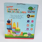 Little Genius Wooden Solid Shape Trolley - Colored, 3 Years & Above, Preschool Toys