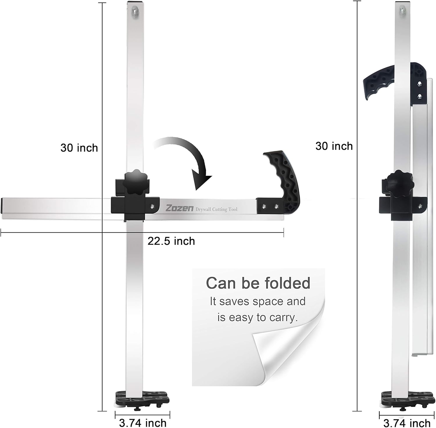 Zozen Drywall Cutting Tool, Foldable Drywall Cutter, Metric + Imperial Scale, Easy Ripper